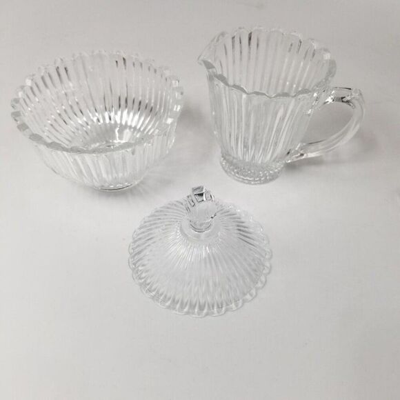 Vintage Mikasa Royal Suite Cut Crystal Covered Sugar Bowl Creamer Tray New - Picture 3 of 6
